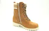 A single brown lace-up boot with a side zipper is shown against a white background. Produktbild-Vorschau