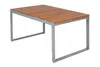 A rectangular outdoor table with a slatted wooden top and a gray metal frame, shown against a white background. Náhled obrázku produktu