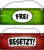 Besetzt oder Frei Wendeschild mit Kordel im Comic-Stil Produktbild-Vorschau 1