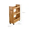 A narrow wooden kitchen shelf with wheels. Podgląd zdjęcia produktu
