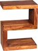 A wooden side table with a zig-zag design. Produktbild-Vorschau