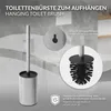 A hanging toilet brush set with its holder and a close-up of the brush head. Produktbild-Vorschau