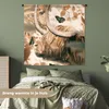 MuchoWow® Wandteppich Wandbehang Schottisches Hochlandrind Produktbild-Vorschau 4