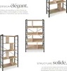 Étagère Charleston 75,5x30x155cm - Bois clair industriel, Voir les images du produit 4