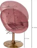 WOHNLING Lounge chair velvet pink / gold design otočná Náhled obrázku produktu 3