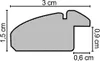 A diagram showing the cross-section of a picture frame profile with dimensions indicated. Produktbild-Vorschau