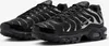 A pair of black Nike Air Max Plus SE sneakers with silver accents. Podgląd zdjęcia produktu
