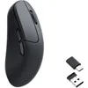 A black wireless mouse and its USB receiver are shown against a white background. Voir les images du produit