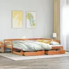 Válenda s přistýlkou a zásuvkami hnědá 80x200 cm masiv Náhled obrázku produktu 3