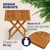 CASARIA® Tavolino Pieghevole 46x46x46cm in Legno Acacia Anteprima dell’immagine prodotto 11