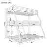 A diagram of a triple bunk bed with dimensions labeled in centimeters. Podgląd zdjęcia produktu