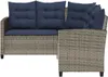vidaXL Gartensofa in L-Form mit Tisch und Kissen Grau Poly Produktbild-Vorschau 6