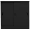 vidaXL Armoire de bureau avec porte coulissante noire Voir les images du produit 1