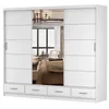 Schwebetürenschrank Kleiderschrank 250 cm Weiß/Weiß matt Produktbild-Vorschau 2