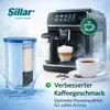 A coffee machine with a water filter and a cup of coffee. Produktbild-Vorschau