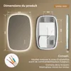 S'AFIELINA 95×60 cm miroir mural LED - miroir de salle de Voir les images du produit 2