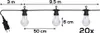 A string of LED lights with dimensions indicated. Podgląd zdjęcia produktu