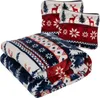 Kuscheldecke mit Kissenbezüge Renntieren Flauschdecke Warm Produktbild-Vorschau 1
