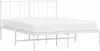 vidaXL Bettgestell mit Kopfteil Metall Weiß 120x190 cm Produktbild-Vorschau 1