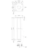 Technical drawing with dimensions of furniture legs and screws. Produktbild-Vorschau