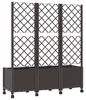 Donica ogrodowa z kratką i kółkami brązowy 120 x 40 x 146 Podgląd zdjęcia produktu 5