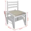 vidaXL Chaises de salle Ã manger 4 pcs. Blanc hévéa massif Voir les images du produit 11
