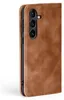 A brown flip case for a smartphone is shown against a white background. Produktbild-Vorschau