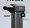 Close-up view of a black electronic device with a nozzle and a digital display showing battery level and speed settings. Náhľad obrázku produktu