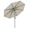 A beige patio umbrella with a black frame is shown against a white background. Náhled obrázku produktu