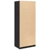 A tall, narrow wardrobe or cabinet with a black frame and four light brown doors or panels. Produktbild-Vorschau