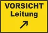 Vorsicht Leitung mit Richtungspfeil rechts oben Schild A6 Produktbild-Vorschau 1