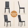 A collage of four images showing a dining chair from different angles, with a circular overlay in the center. Voir les images du produit