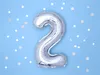 Folienballon Zahl "2" 35cm silber Metall 1 Stk. Produktbild-Vorschau 2