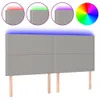 Design Möbel LED Kopfteil Hellgrau 180x5x118/128 cm Stoff - Produktbild-Vorschau 2