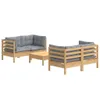 vidaXL 5-tlg. Garten-Lounge-Set mit Grauen Kissen Produktbild-Vorschau 3