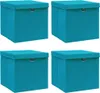vidaXL Aufbewahrungsboxen mit Deckeln 4 Stk. Babyblau Produktbild-Vorschau 6