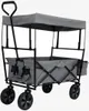 A gray foldable wagon with a canopy, shown on a light gray background. Produktbild-Vorschau