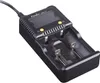 A black Fenix ARE-C1+ battery charger is shown on a white background. Produktbild-Vorschau