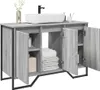 vidaXL Vanity unit grey Sonoma 91x35x60 cm materiál na bázi Náhled obrázku produktu 2