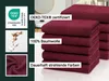 10er Set Handtücher, 50x100 cm, 100% Baumwolle, bordeaux Produktbild-Vorschau 2