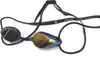 A pair of black arena swimming goggles with iridescent lenses, shown against a white background. Anteprima dell’immagine prodotto