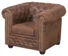 Chesterfield Sessel 1 Sitzer in Mikrofaser Vintage braun Produktbild-Vorschau 5