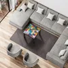 DEQORI Couchtisch 55x55 cm Schwarz 'Buntes Holzmosaik' Glas Produktbild-Vorschau 3