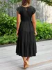 ASKSA Femme Elégante Robe Maxi Ligne A Swing Boho Manches Voir les images du produit 4