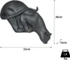 Schwarze Katze Kantenhocker 26 cm Kantensitzer Cat Skulptur Produktbild-Vorschau 6