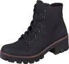 A black lace-up boot with a thick sole and heel, shown from a side angle against a white background. Produktbild-Vorschau