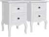 vidaXL Szafki nocne 2 szt. z 2 szufladami MDF biały Podgląd zdjęcia produktu 1