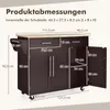 COSTWAY Kuchynský vozík na kolieskach, kuchynský Náhľad obrázku produktu 7