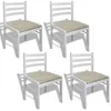 vidaXL Chaises de salle Ã manger 4 pcs. Blanc hévéa massif Voir les images du produit 7