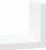 A close-up view of a white corner shelf. Voir les images du produit